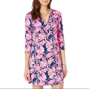 Lilly Pulitzer Daphne Dress Inky Flamingo Women’s XS